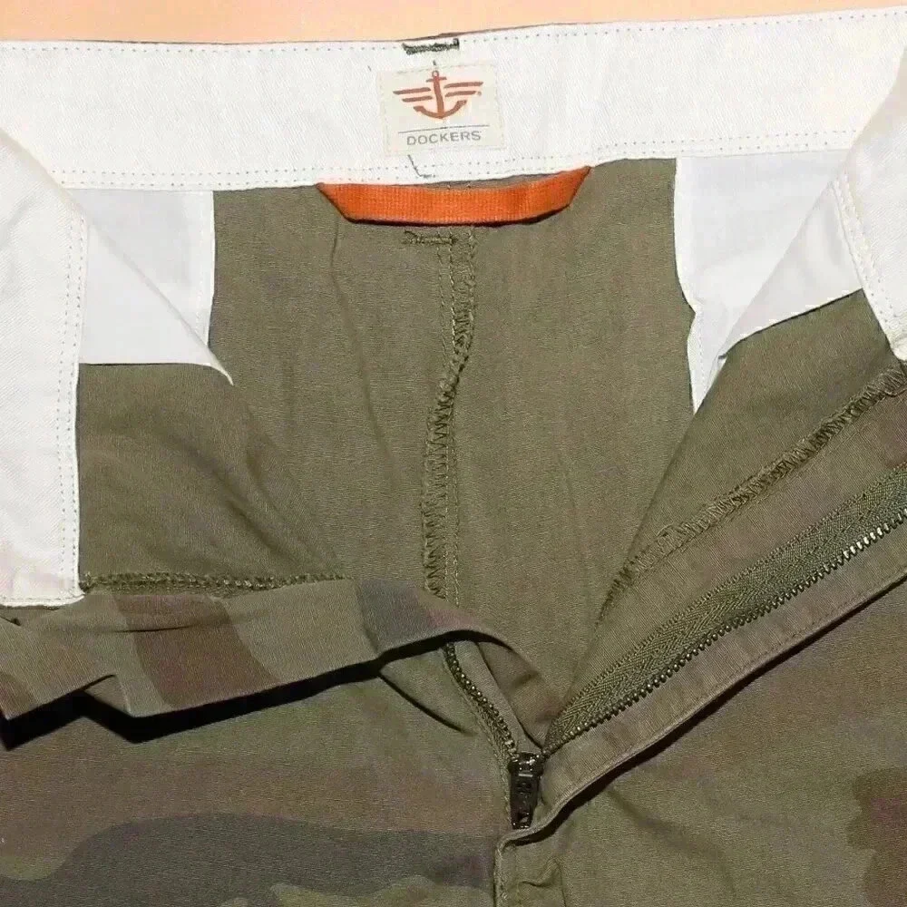 Dockers Men's Cargo Shorts Men Size 36 Camouflage 100% Cotton‎ Casual Outdoor